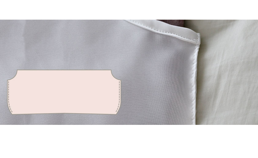 シルクサテン襟カバーの縫製