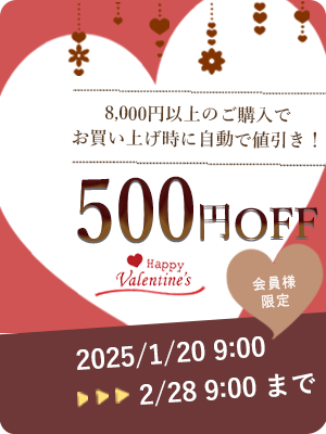 バレンタイン500円オフ